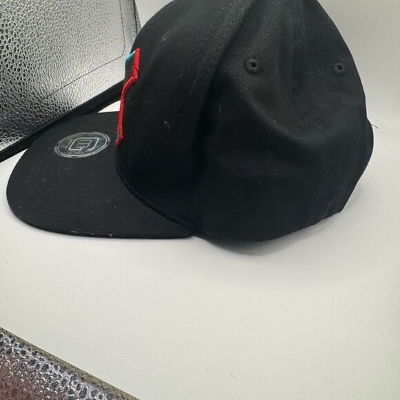 Black Hat with Red and Blue X Design - Picture 2 of 5